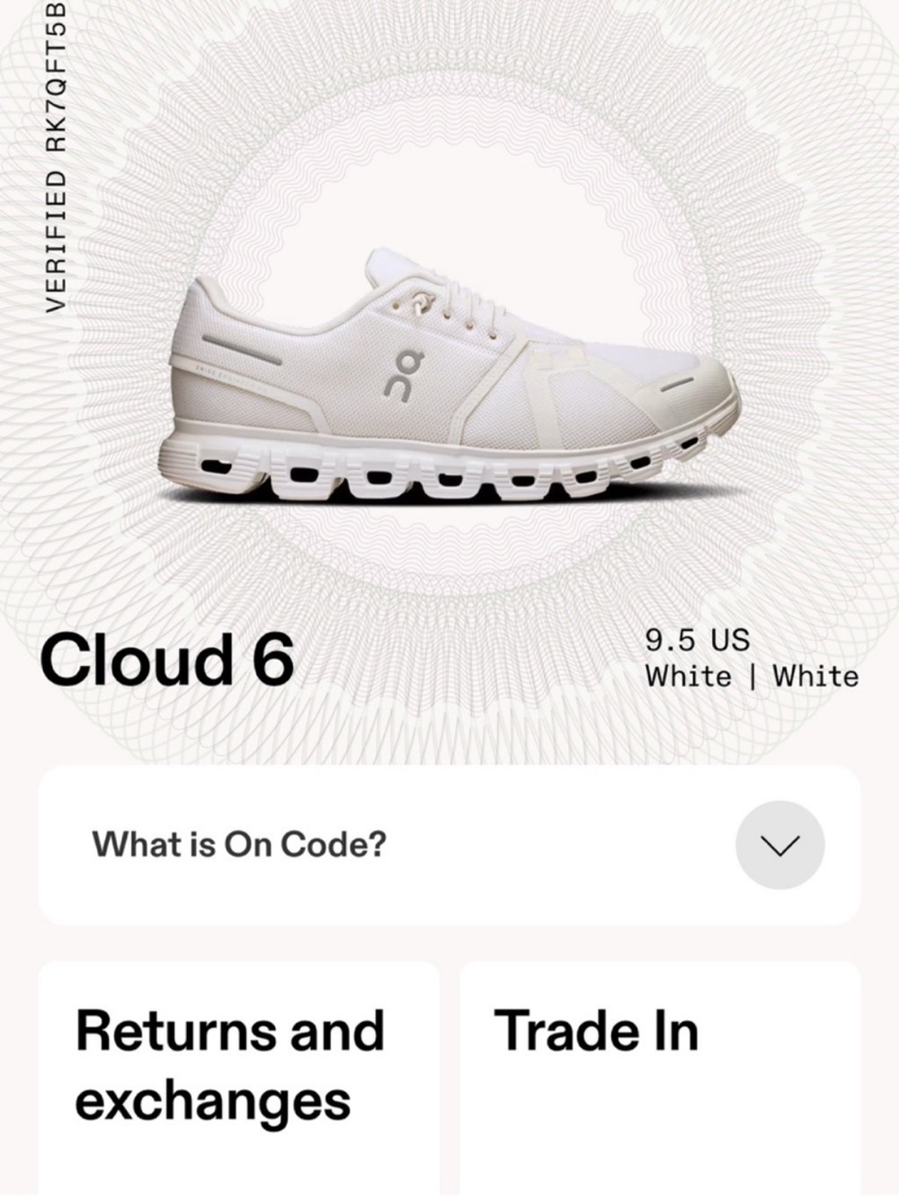 On Running Cloud 6 Men's Athletic Shoes - White